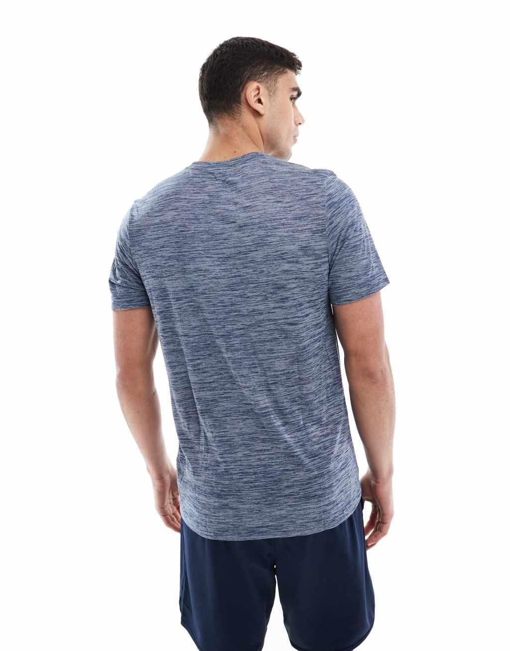 Nike Training Dri-Fit Reset space dye t-shirt in blue Product Image