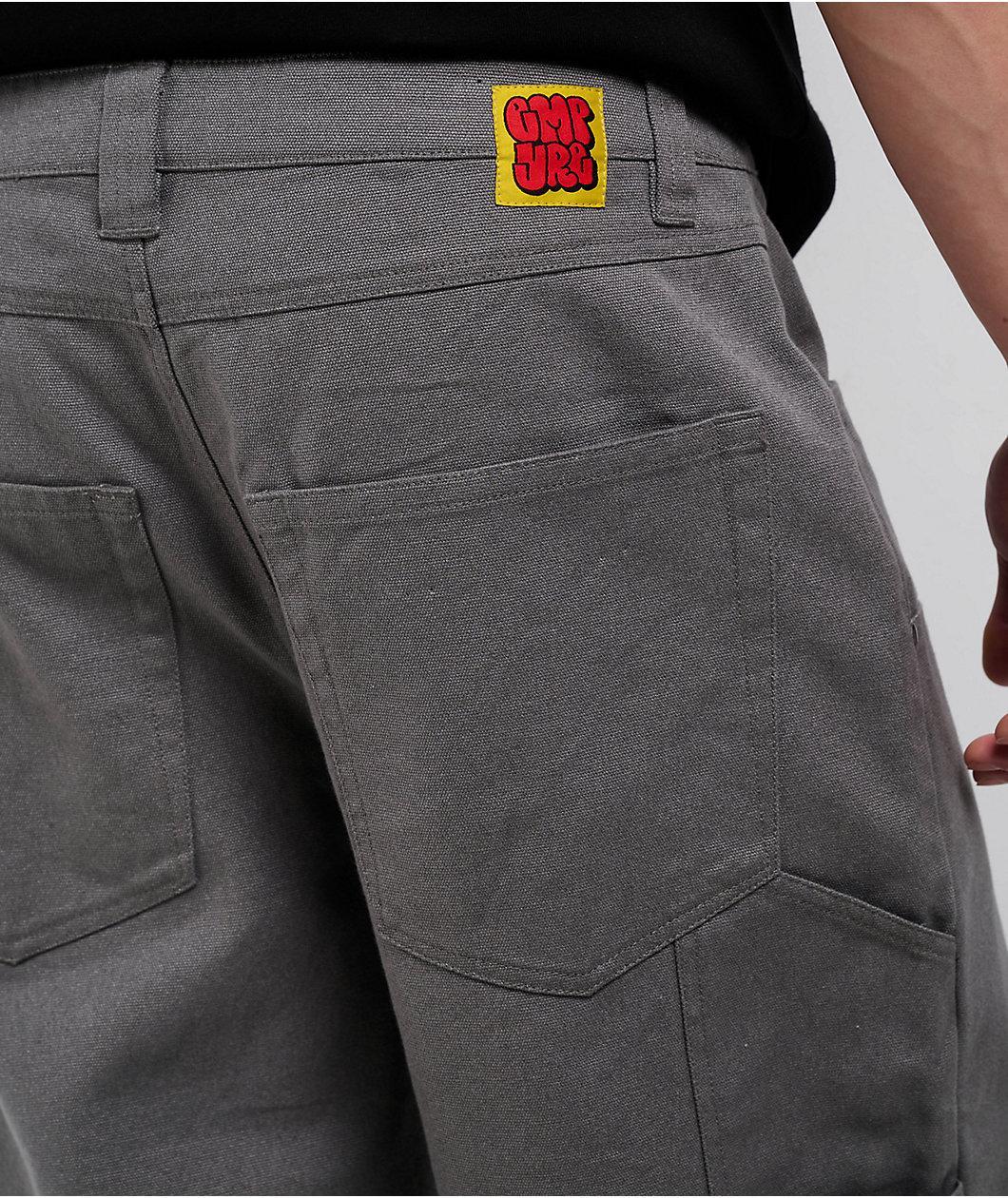 Empyre Double Knee Grey Loose Fit Canvas Carpenter Skate Pants  Product Image