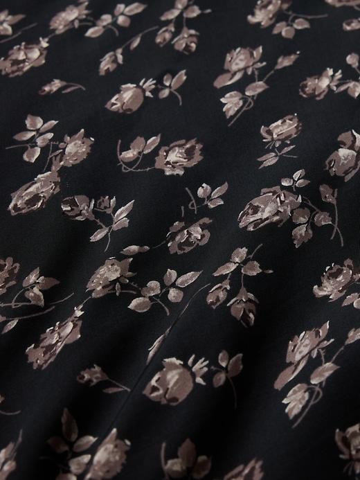Satin Lace-Trim Floral Maxi Dress Product Image