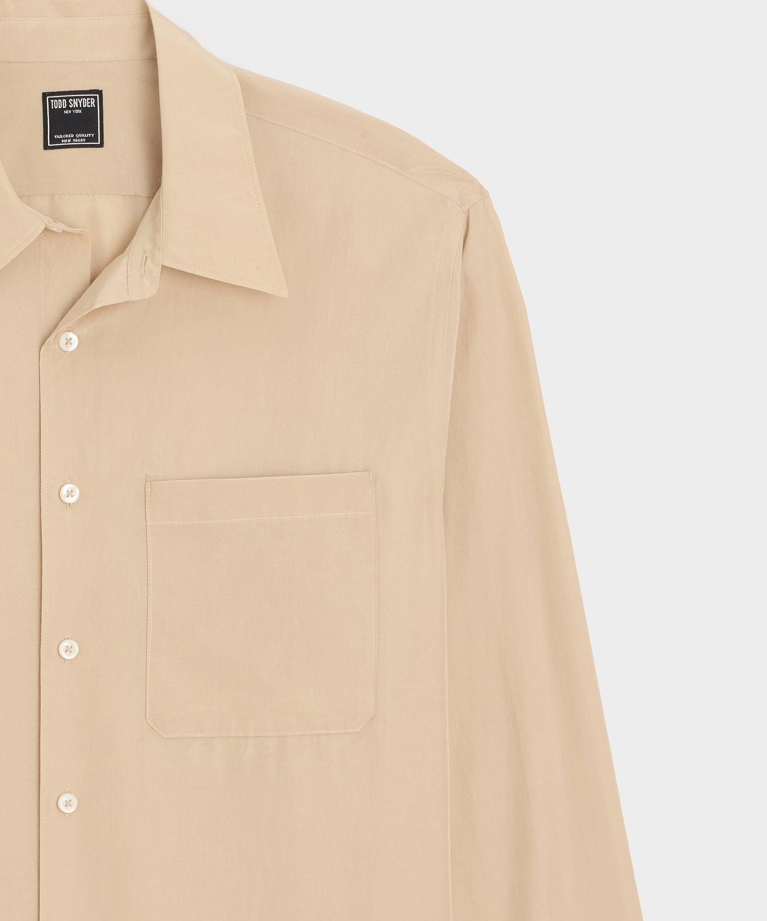 Relaxed Silk-Cotton Point Collar Shirt Product Image