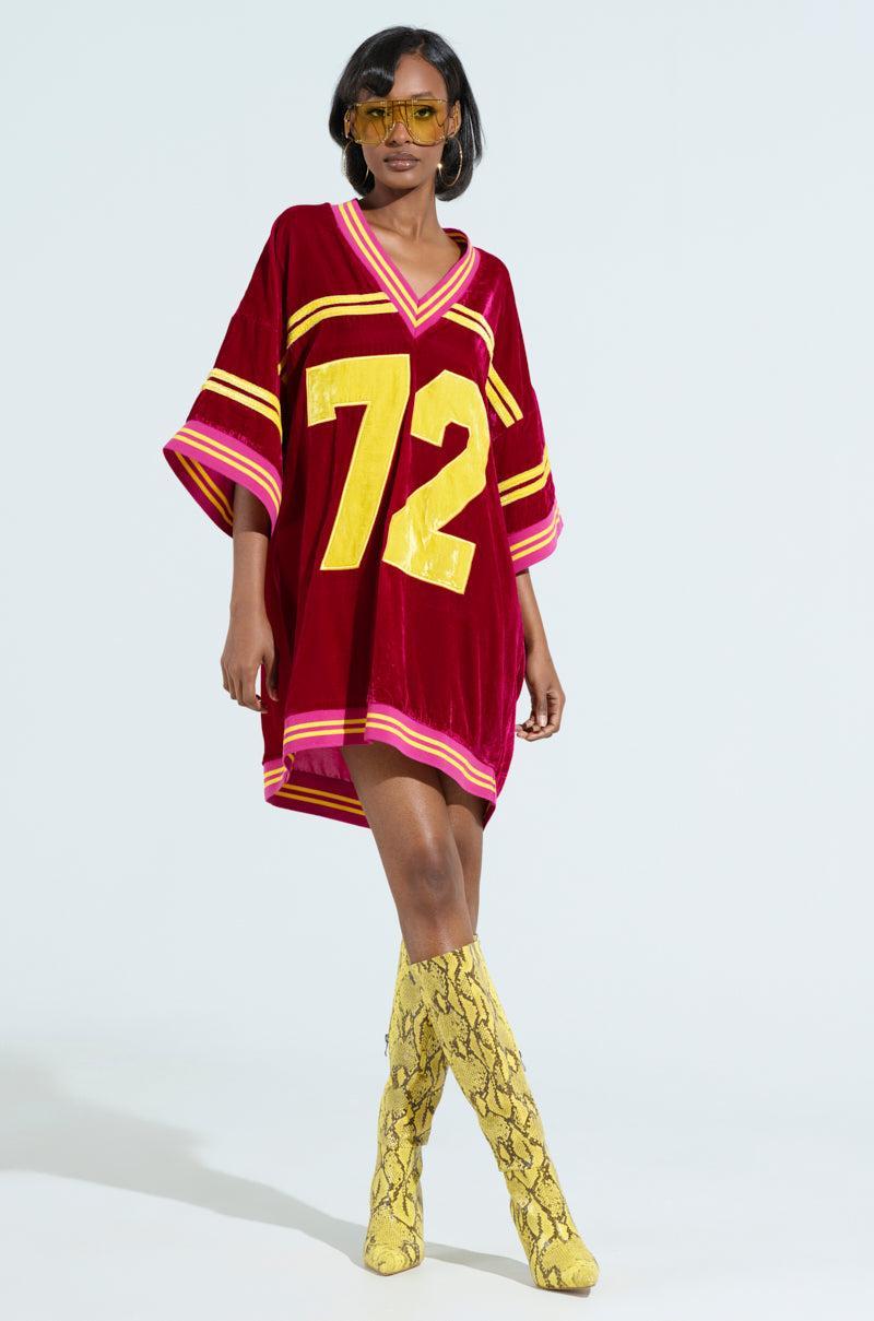MOVING FORWARD VELVET JERSEY DRESS Product Image
