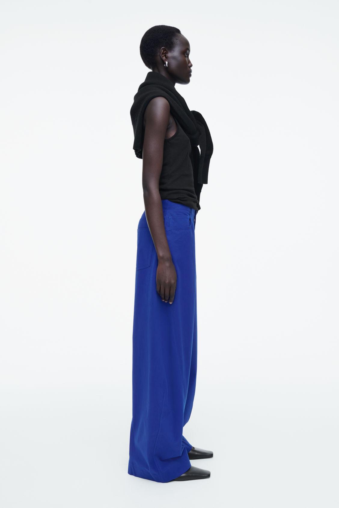 DECONSTRUCTED COTTON BARREL-LEG PANTS Product Image