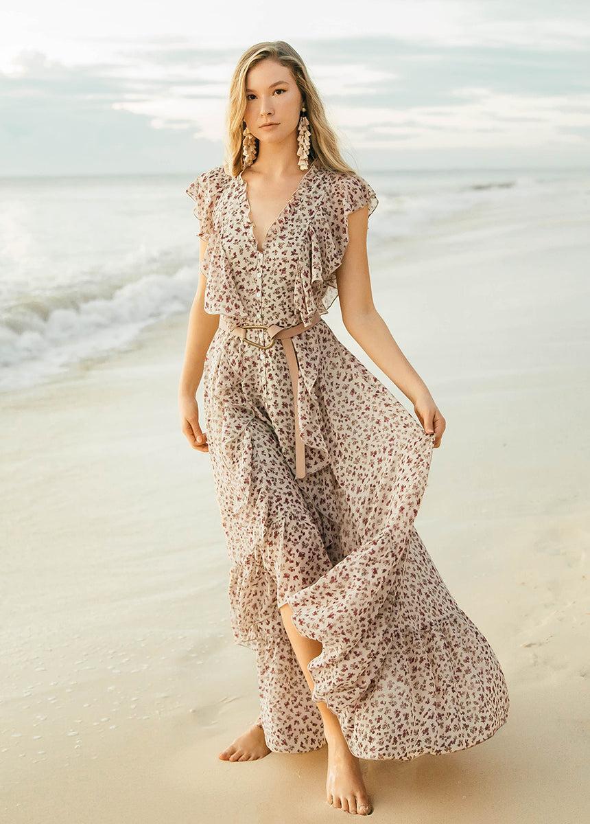 Cass Dress in Cream Ditsy Floral Female Product Image