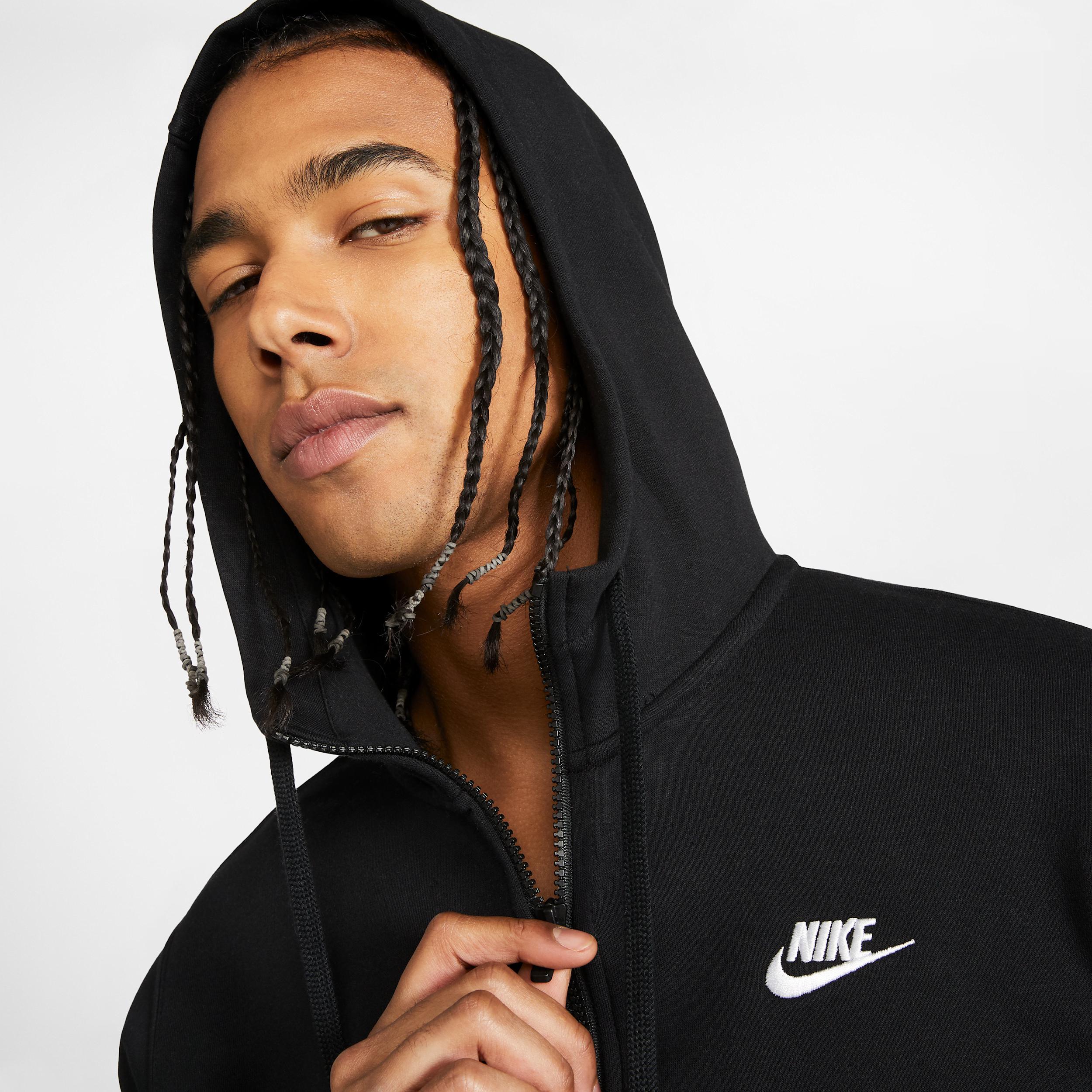 Mens Nike Sportswear Club Fleece Full-Zip Hoodie Grey Heather Product Image