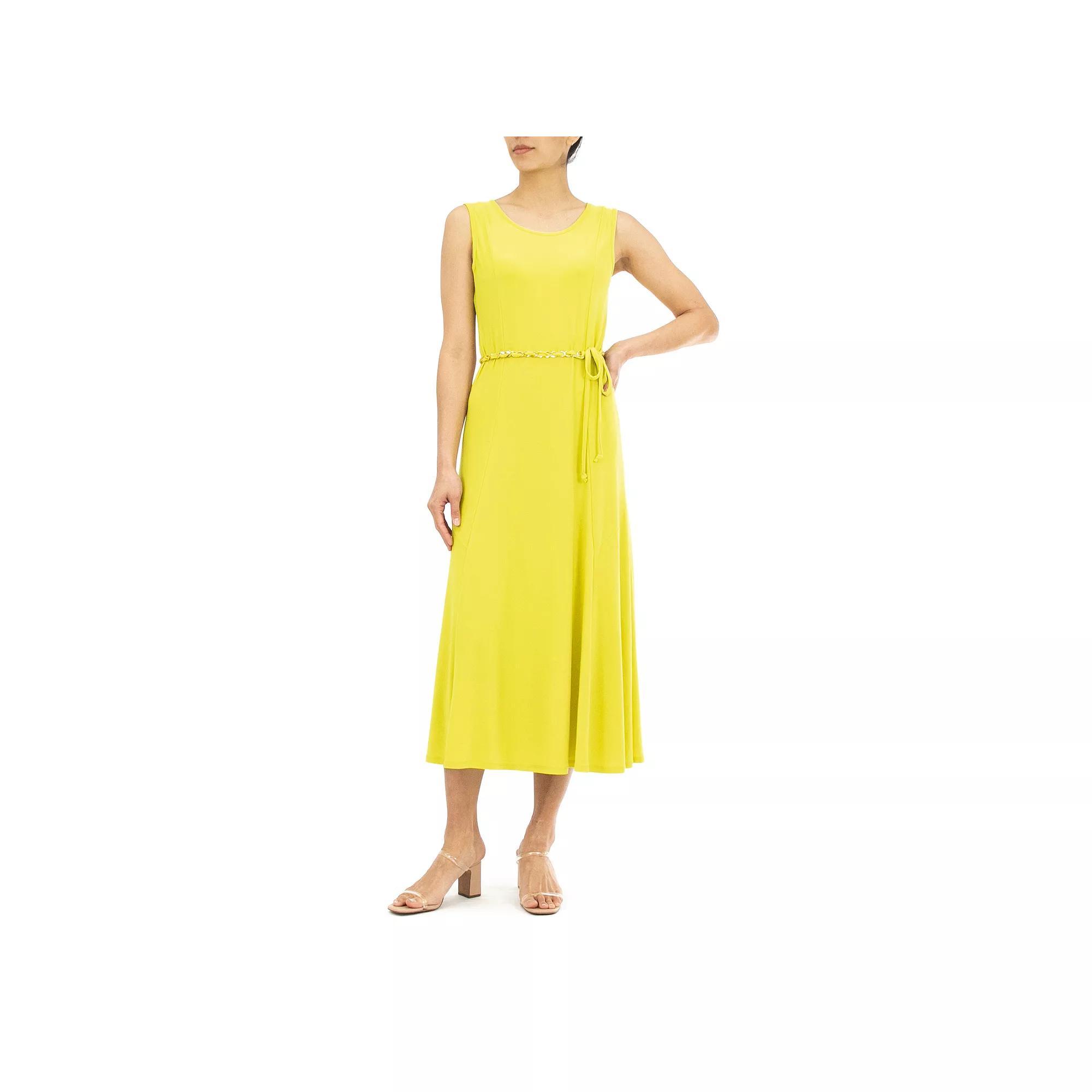 Women's Nina Leonard A-Line Midi Tank Top Dress, Size: Medium, Green Product Image