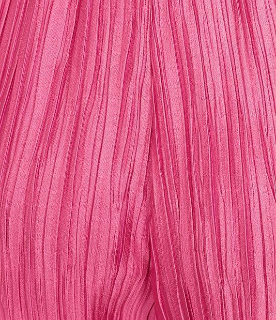 Caroline Rose Plisse Crinkled Pleat Straight-Leg Coordinating Pull-On Pants Product Image