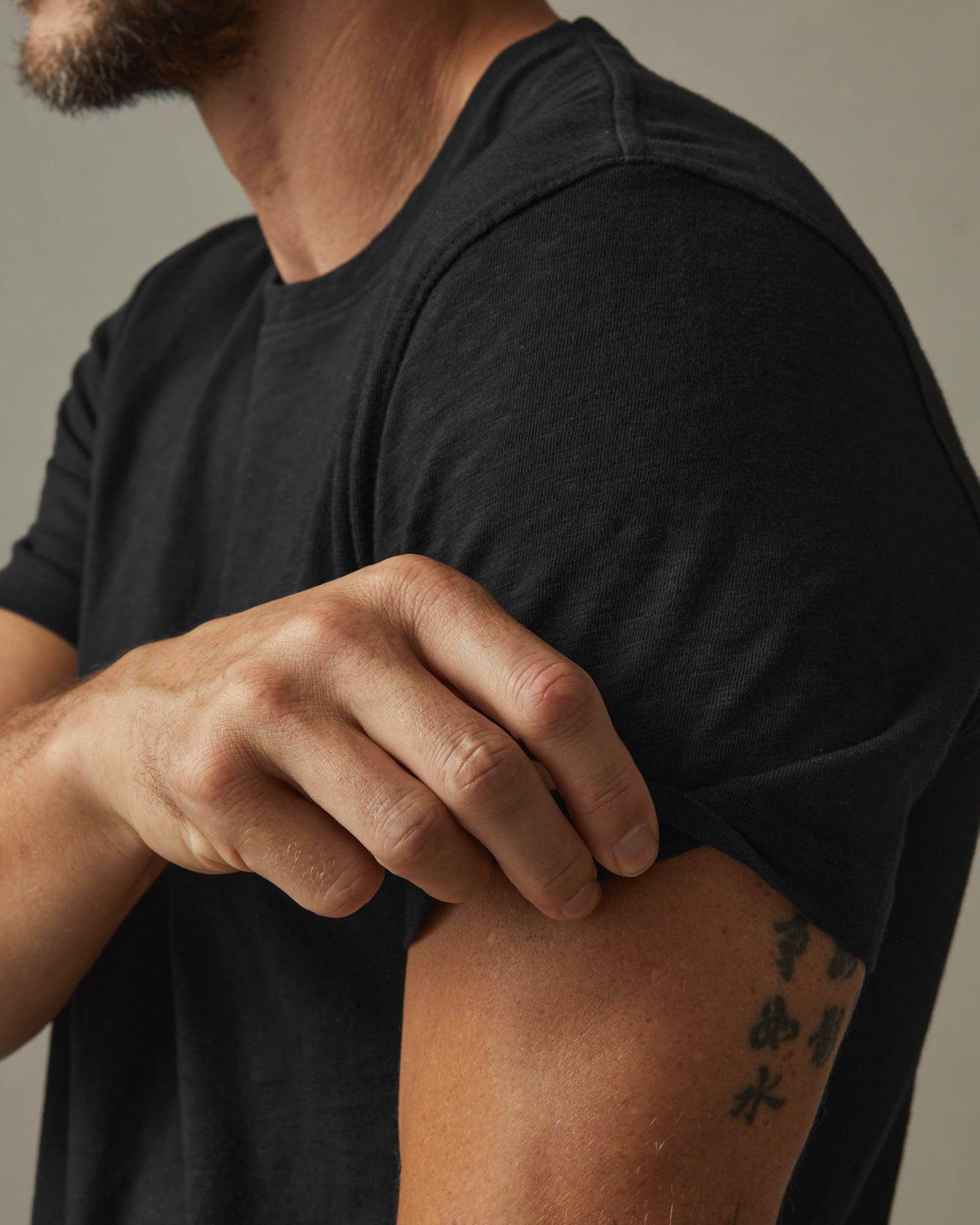 Men's Premium Slub Crew Tee - Black Male Product Image