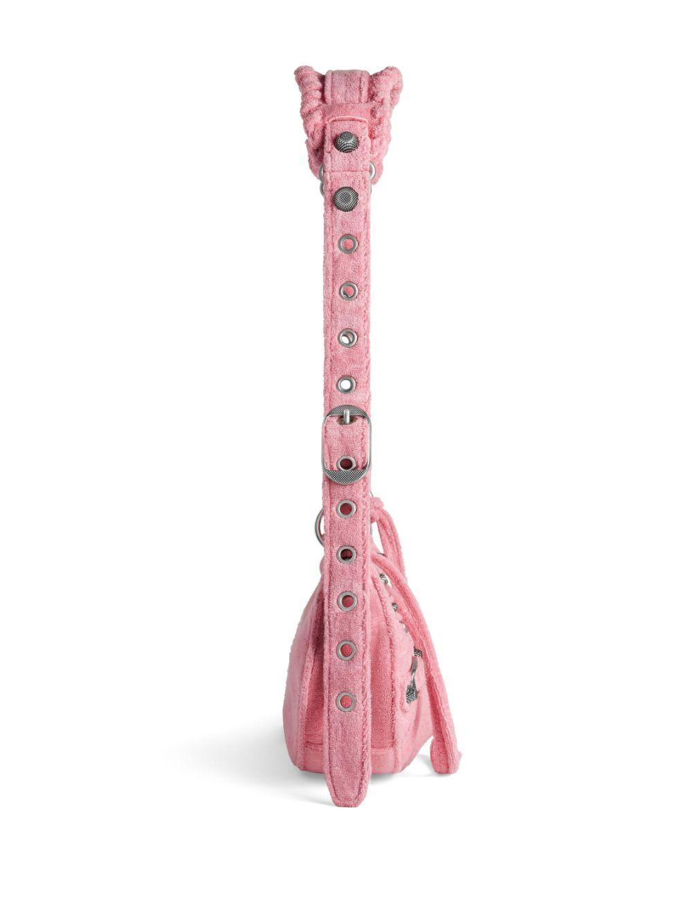 BALENCIAGA Women Pink Nappa Leather Le Cagole Xs Crossbody Bag Product Image