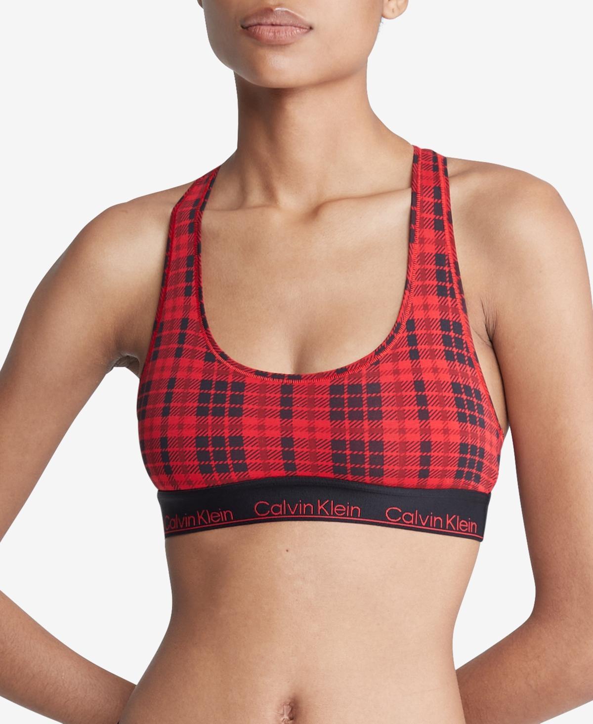 Calvin Klein Women's Icon Cotton Modal Holiday Unlined Bralette - Red - XS Product Image