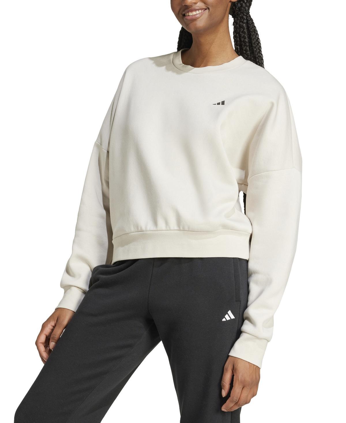 Women's adidas Essentials Feel Cozy Sportswear Sweatshirt, Size: Large, Black Product Image