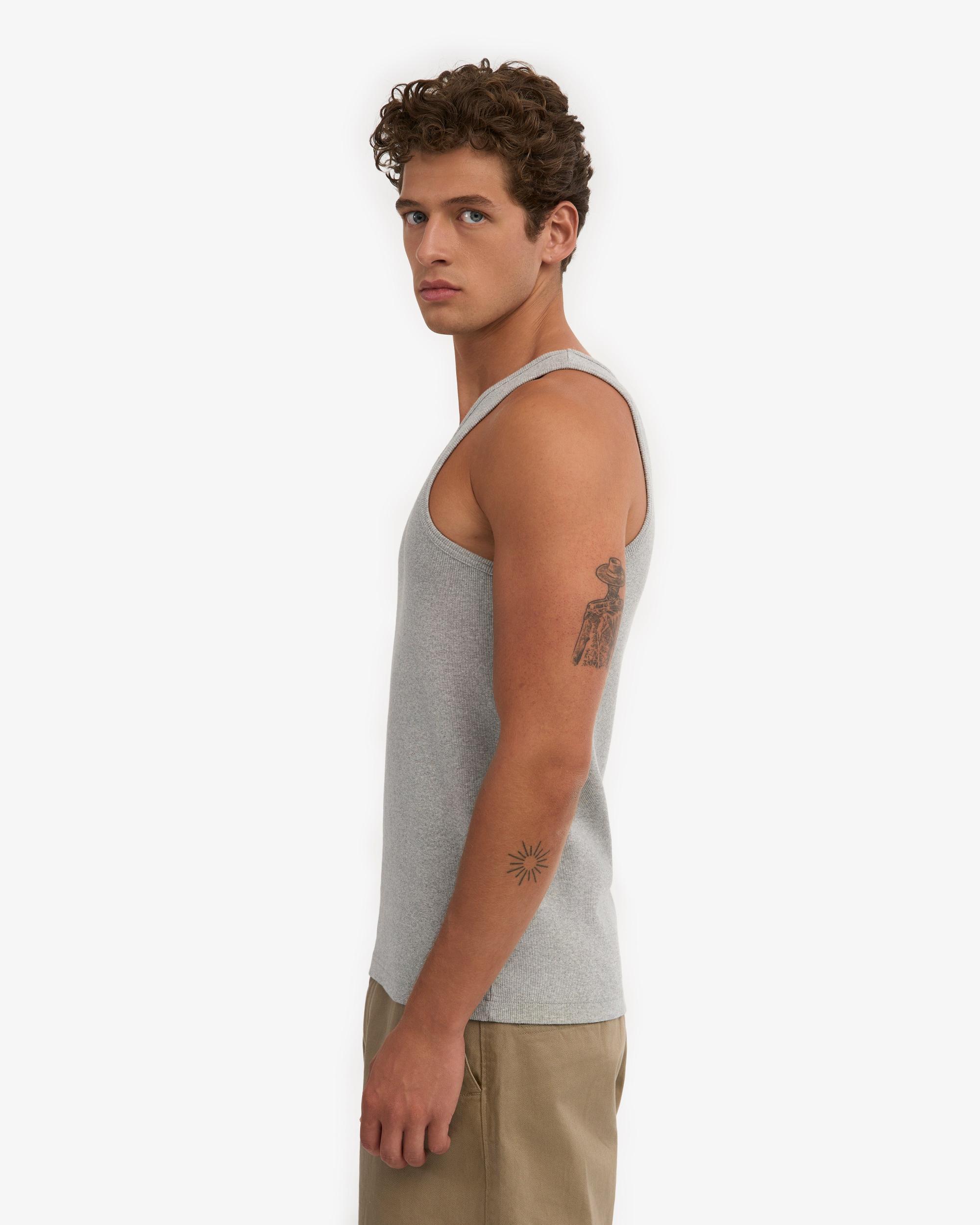 Organic Rib Tank Top - Heather Grey Product Image