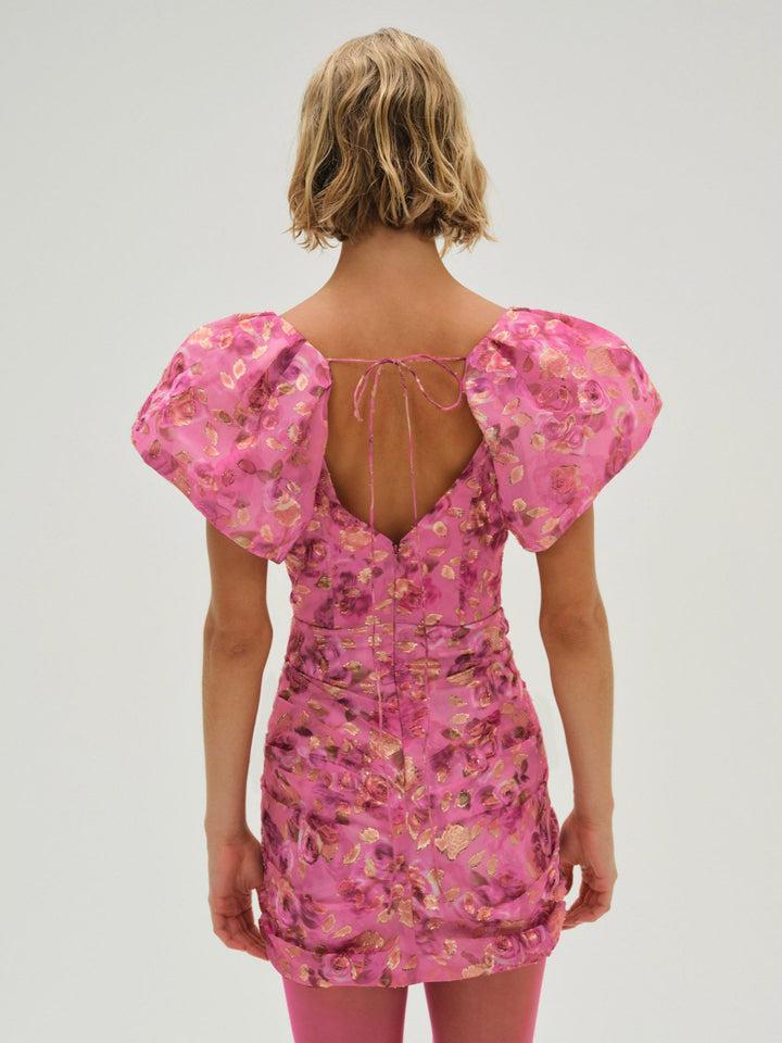 Blurred Roses Mini Dress — Pink Product Image