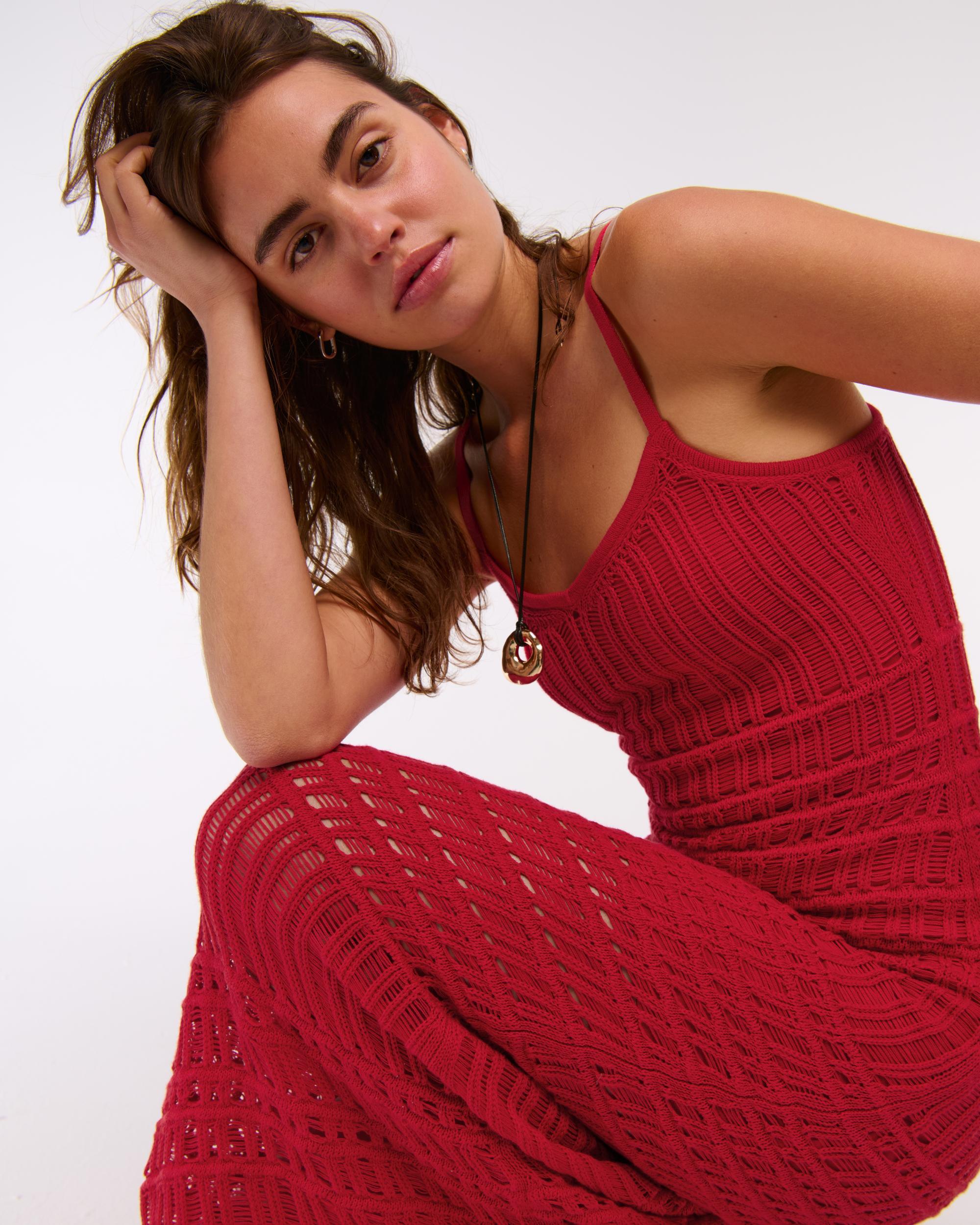 Crochet-Style Maxi Dress Product Image