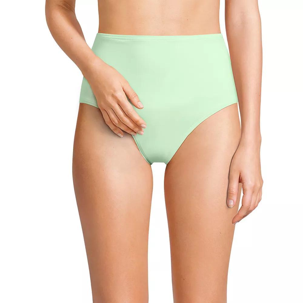 Women's Lands' End Sculpting Swim Bottoms, Size: 10, Green Petunia Product Image