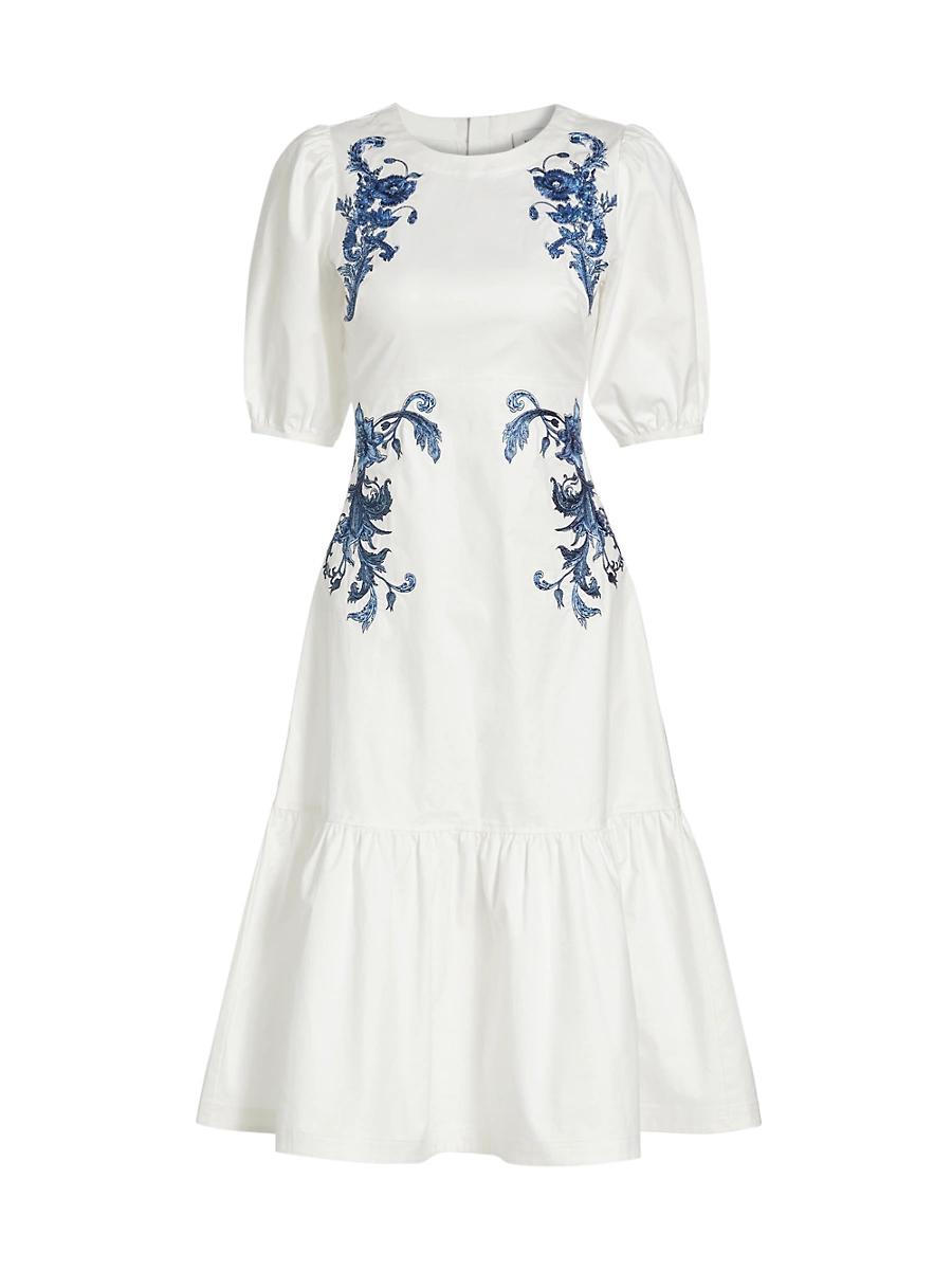 Womens Stretch. Cotton-Blend Empire-Waist Cocktail Dress Product Image