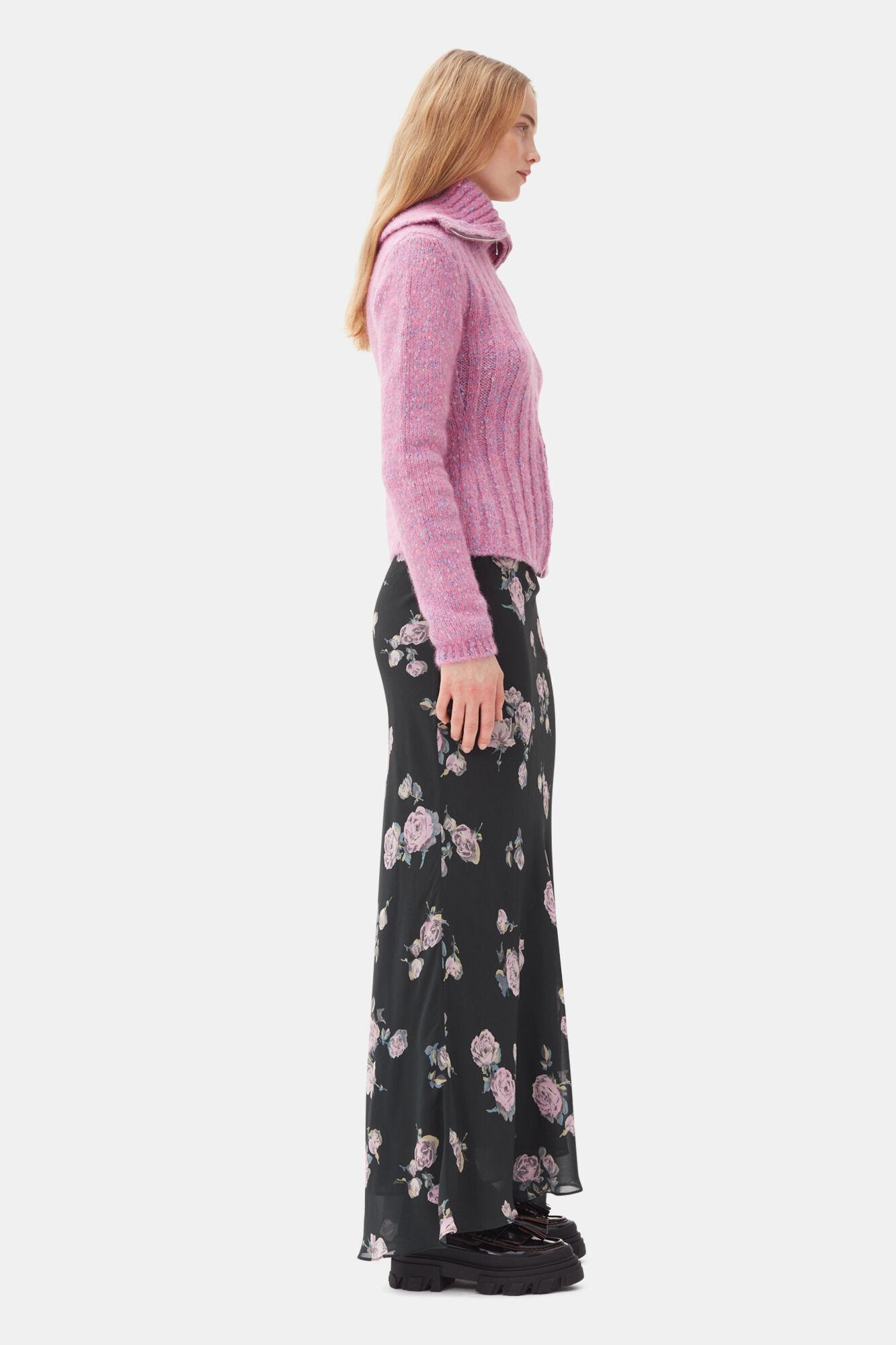 Pink Highneck Zip Cardigan Product Image