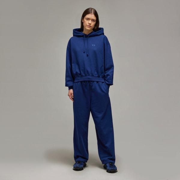 adidas Y-3 French Terry Wide Leg Pants Dark Blue S Womens Product Image