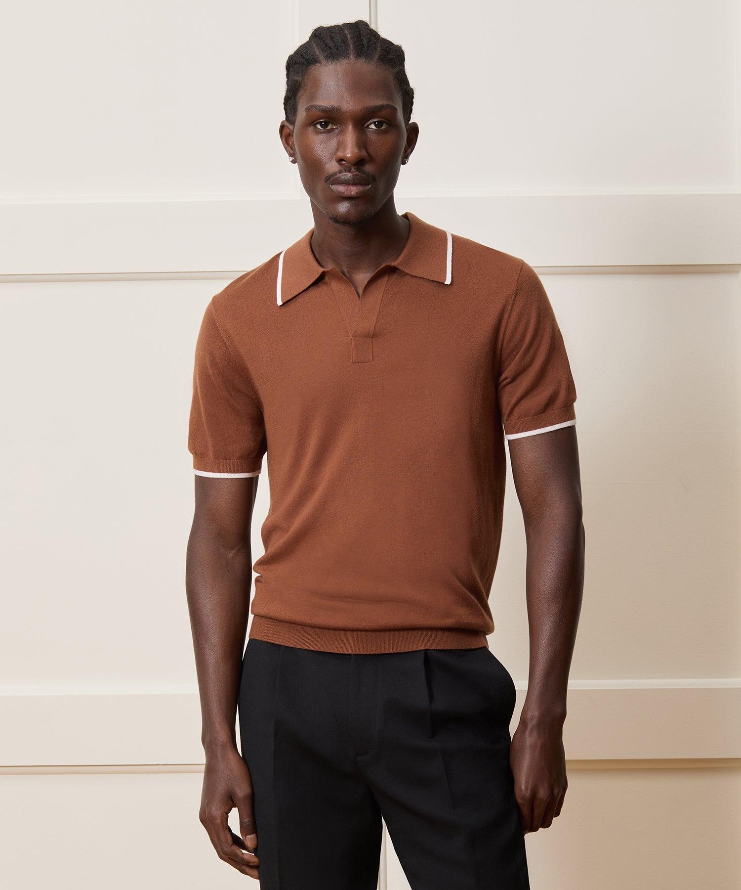Silk-Cashmere Tipped Sweater Polo Product Image