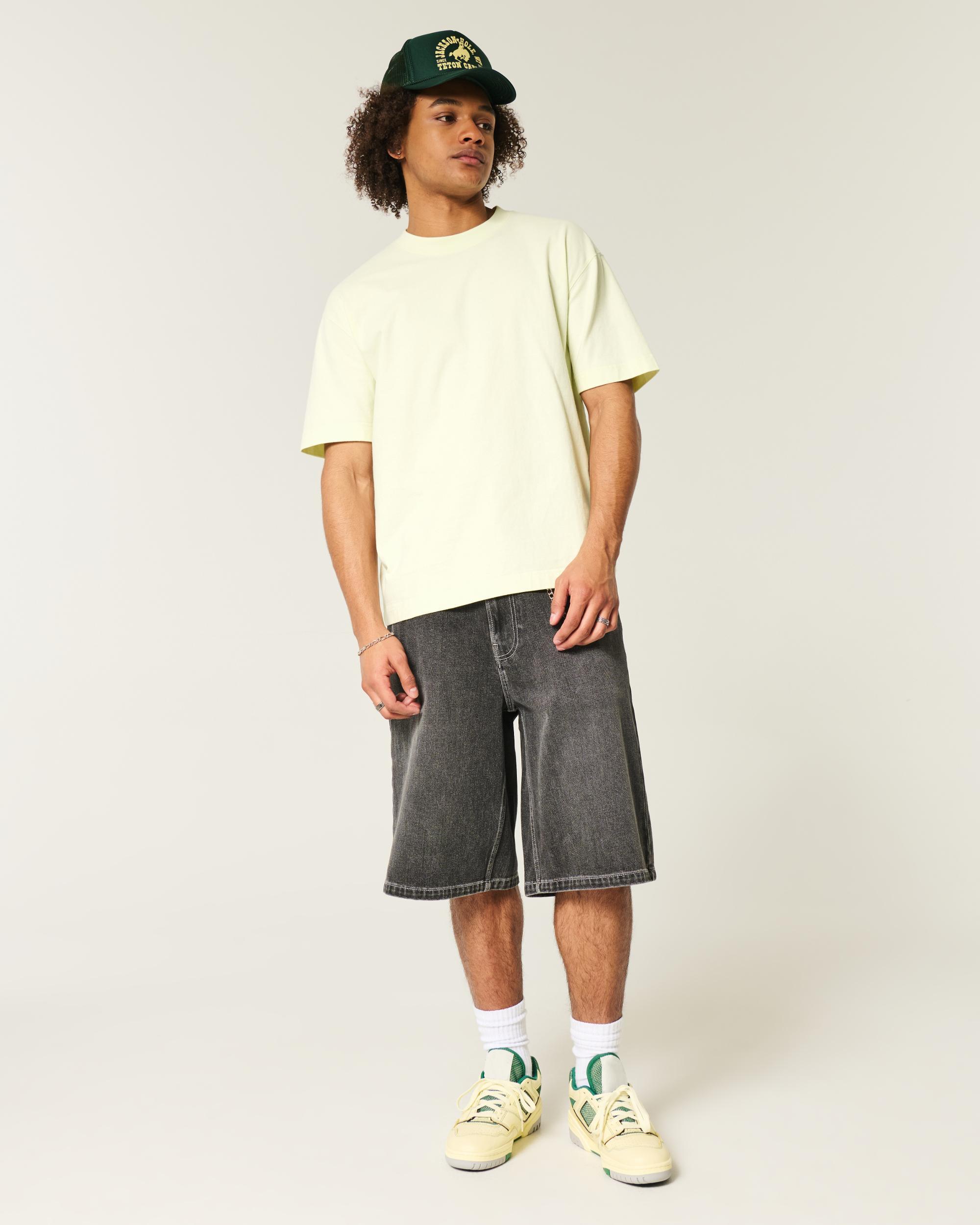 Boxy Heavyweight Camo Crew T-Shirt Product Image