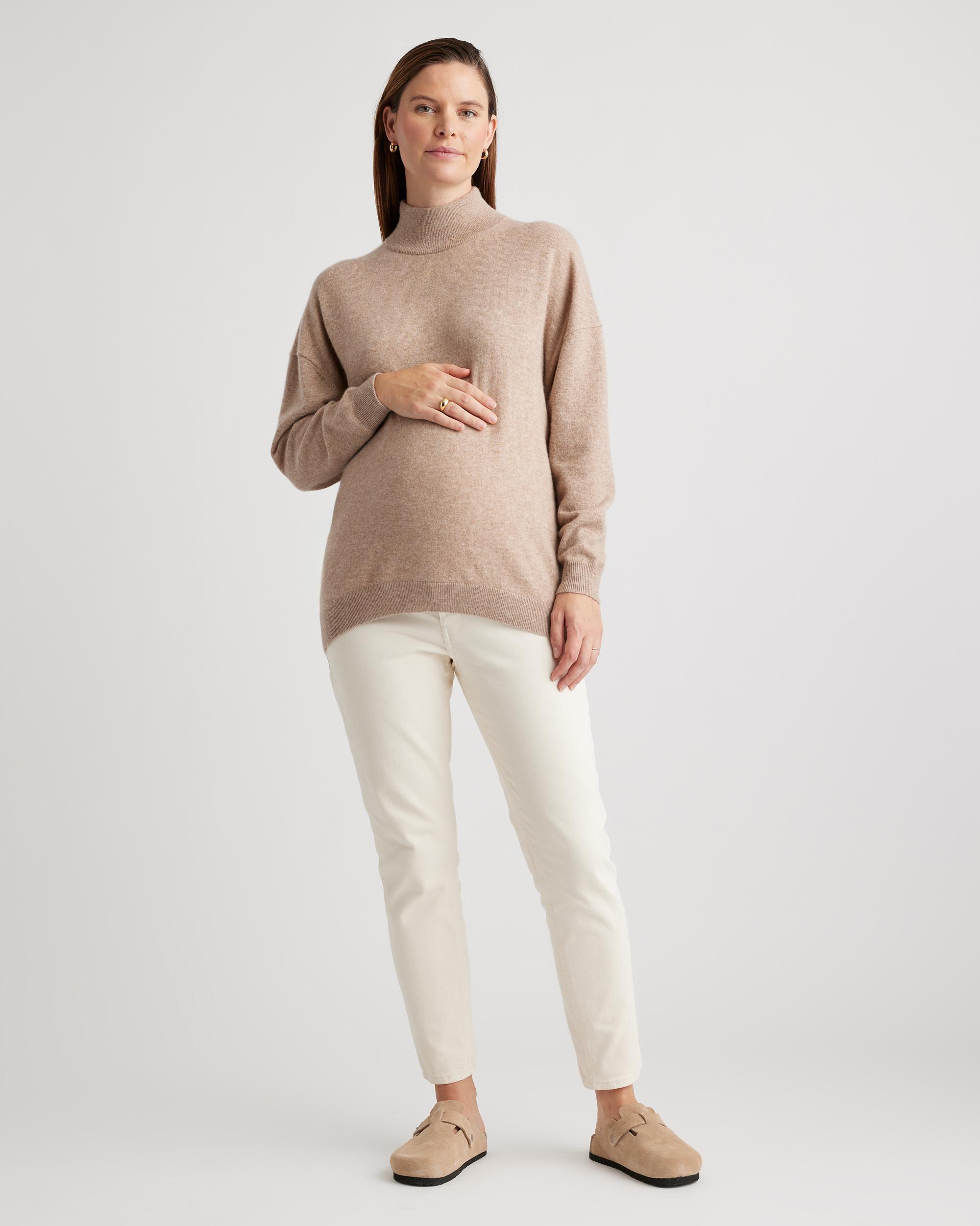 Quince | Women's Mongolian Cashmere Maternity Turtleneck Sweater Product Image