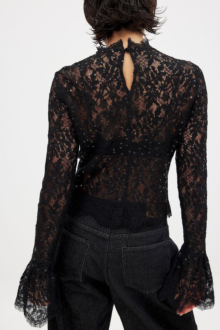 Lace Sequin Blouse Product Image