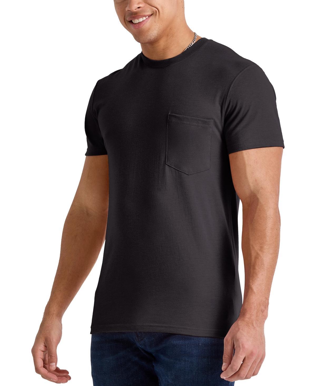 Hanes Originals Mens Cotton Pocket T-Shirt Athletic Navy Heather S Product Image