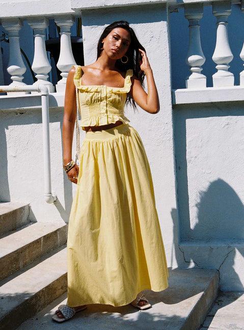 Valerio Maxi Skirt Yellow Product Image