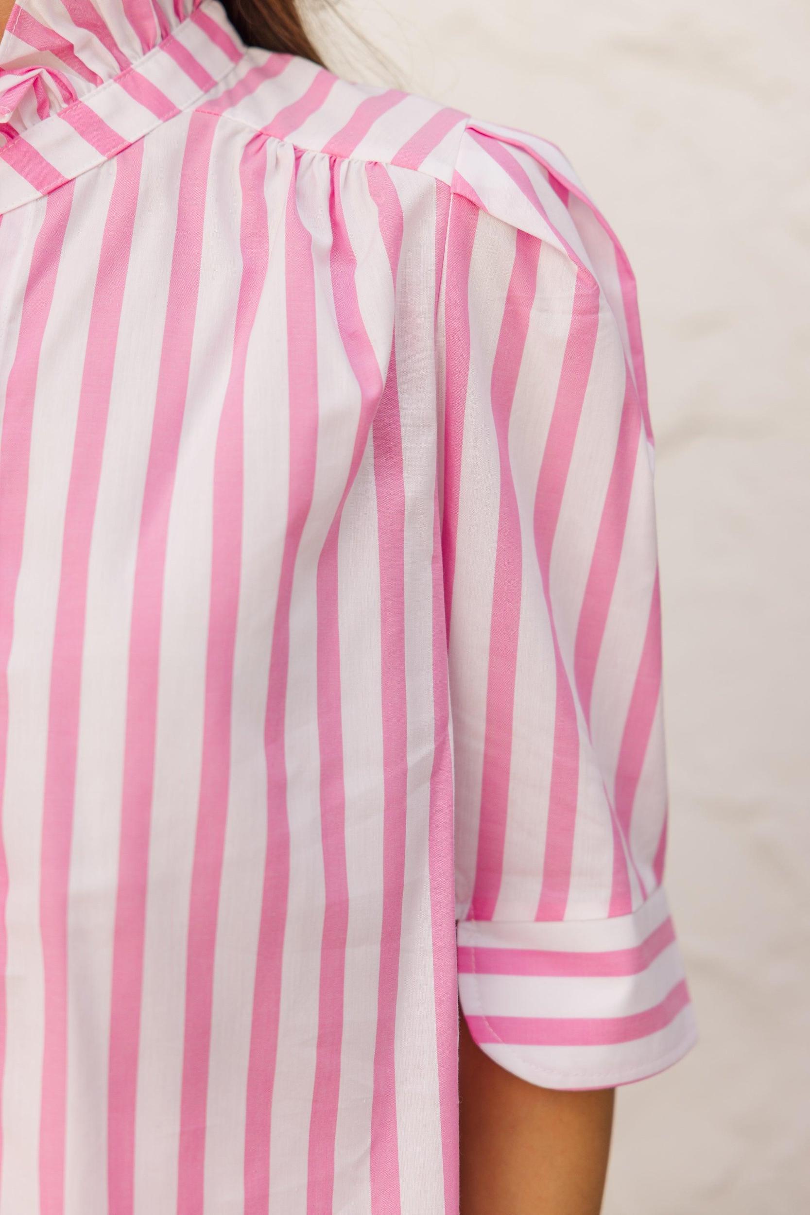 The Compassionate Pink Striped Blouse Female Product Image