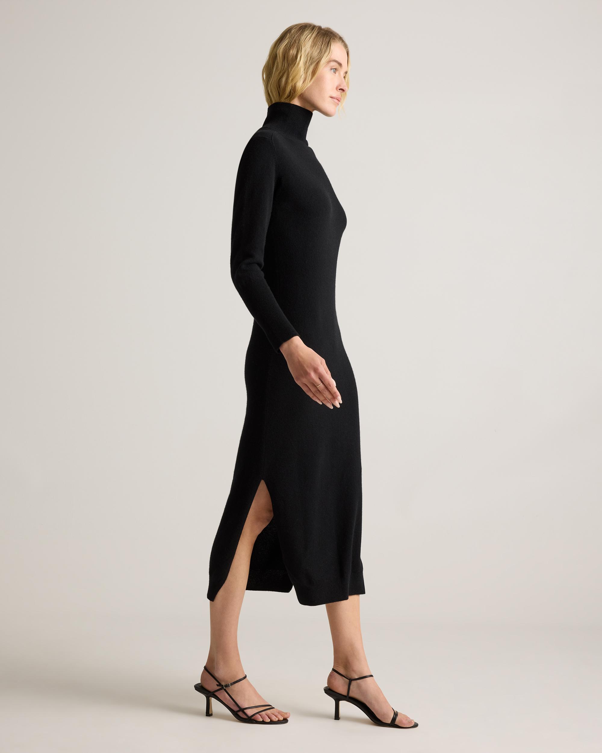 Quince | Women's Mongolian Cashmere Turtleneck Midi Sweater Dress Size XL Product Image