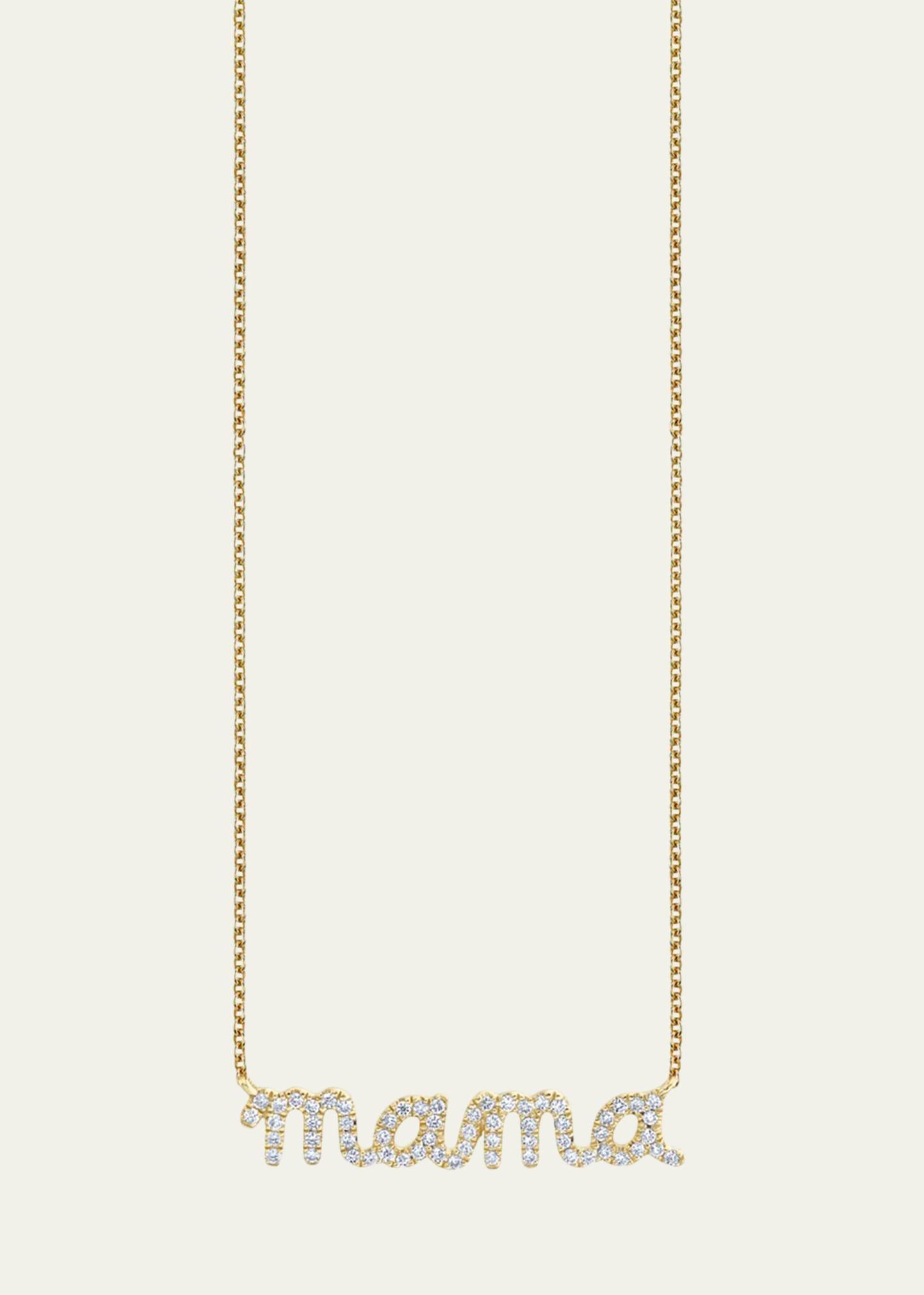14k Diamond Mama Script Necklace Product Image