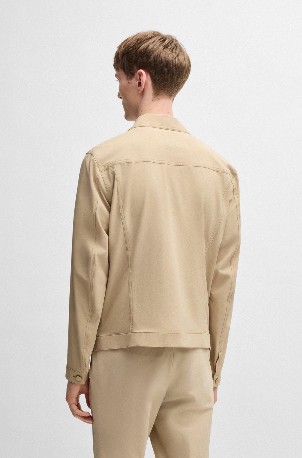 Relaxed-fit overshirt in washable stretch fabric Product Image