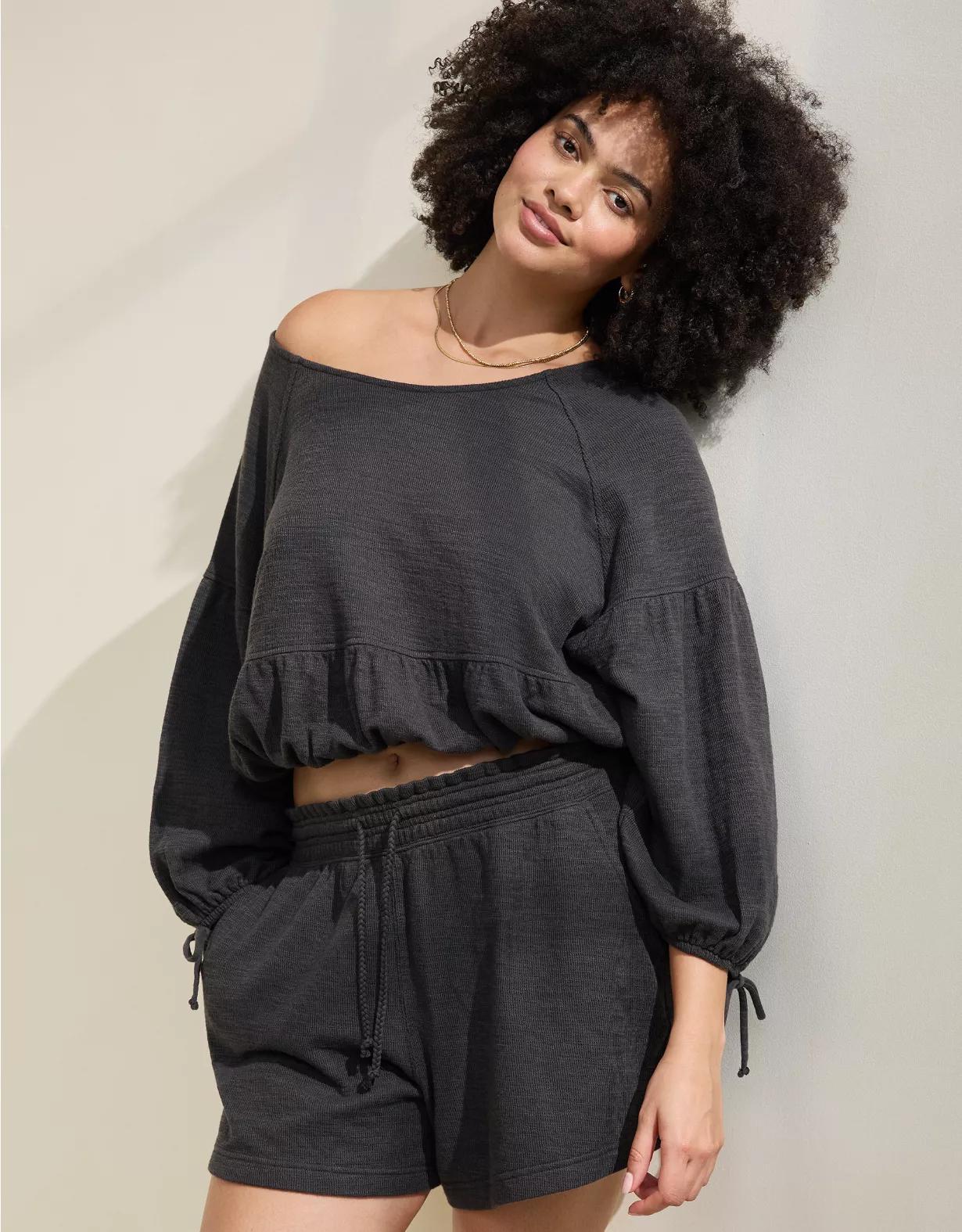 Aerie Endless Summer Cropped Sweatshirt Product Image