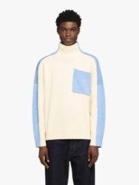 DUAL TONE - PATCH POCKET TURTLENECK SWEATER in white | JW Anderson US  Product Image