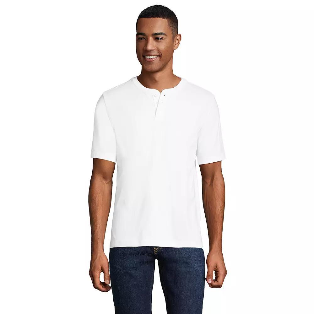 Men's Lands' End Classic-Fit Super-T Henley, Size: Large, Antique Alabaster Product Image