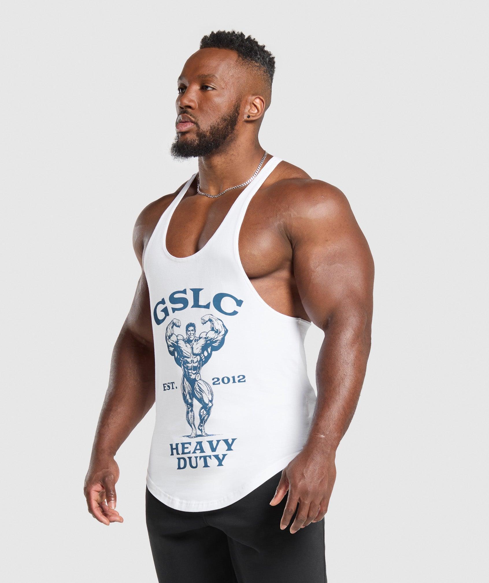 Gymshark Heavy Duty Stringer - White Male Product Image