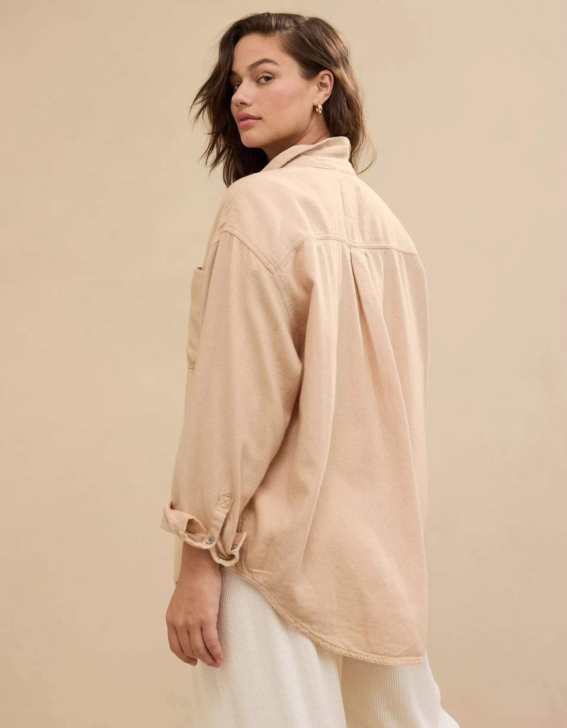 Aerie Anytime Fave Twill Shirt Product Image