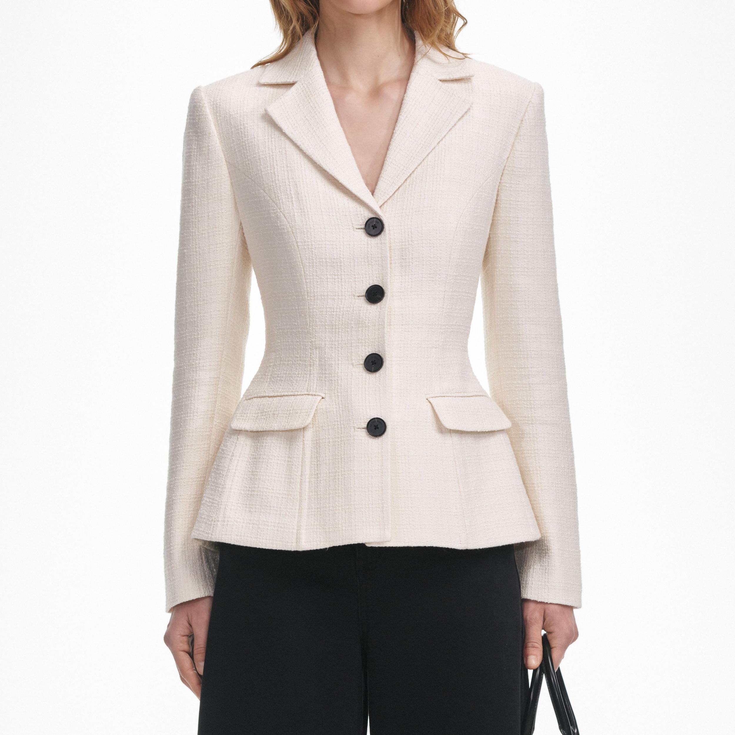 Cream Boucle Jacket Product Image