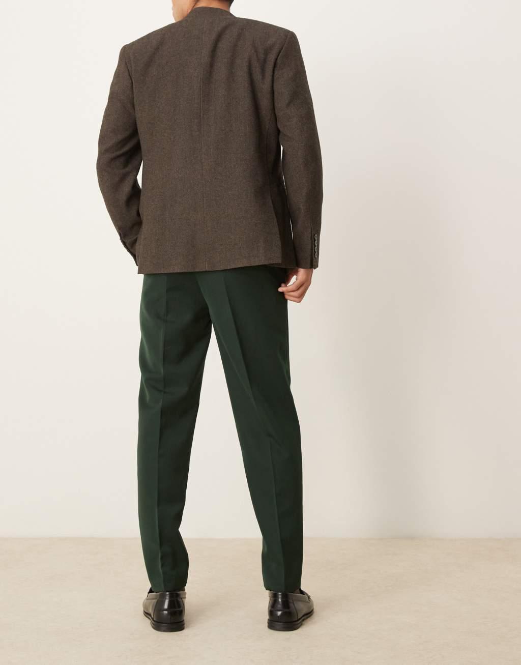 ASOS DESIGN smart tapered fit pants in forest green Product Image