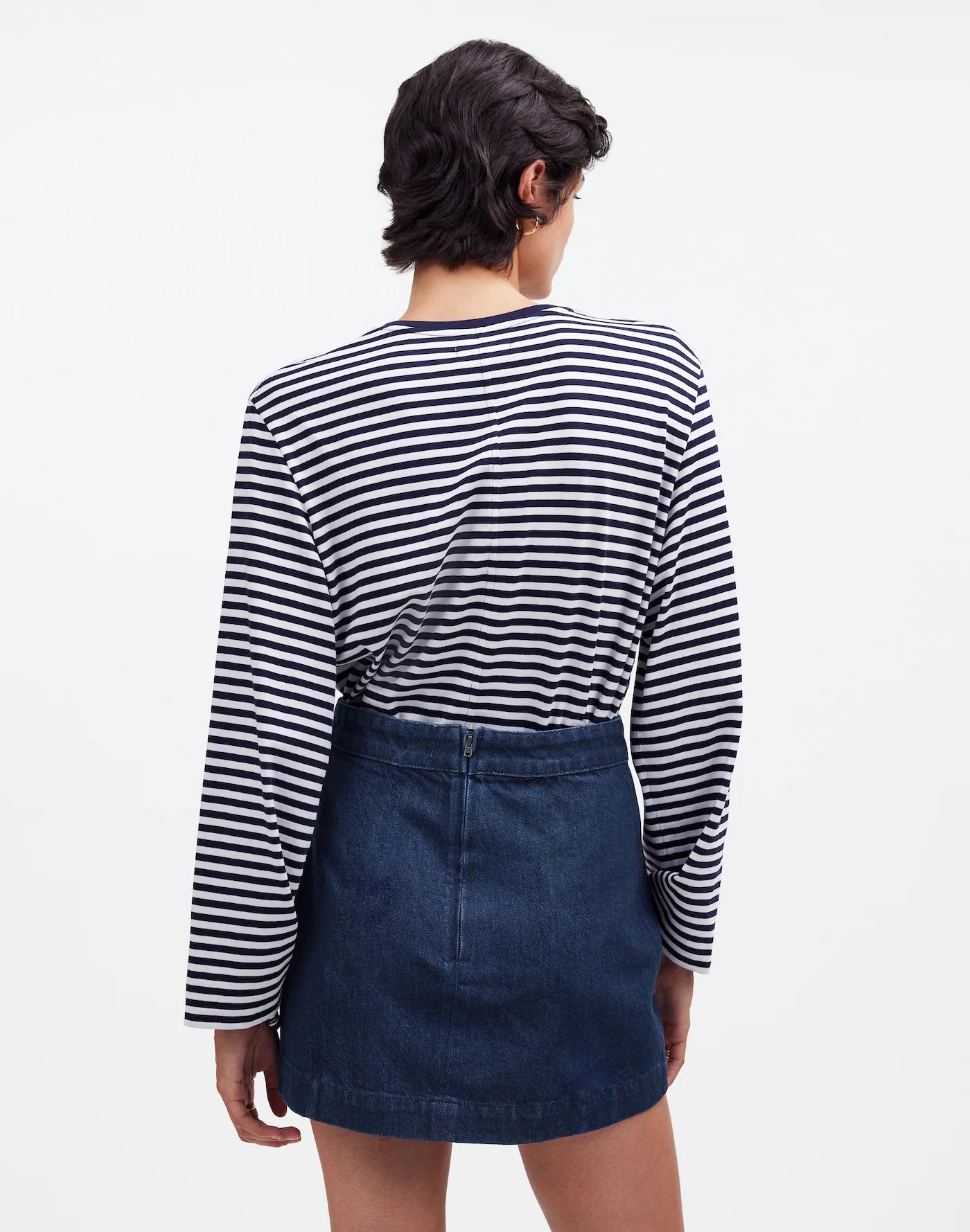 Denim Seamed Mini Skirt in Maytown Wash Product Image