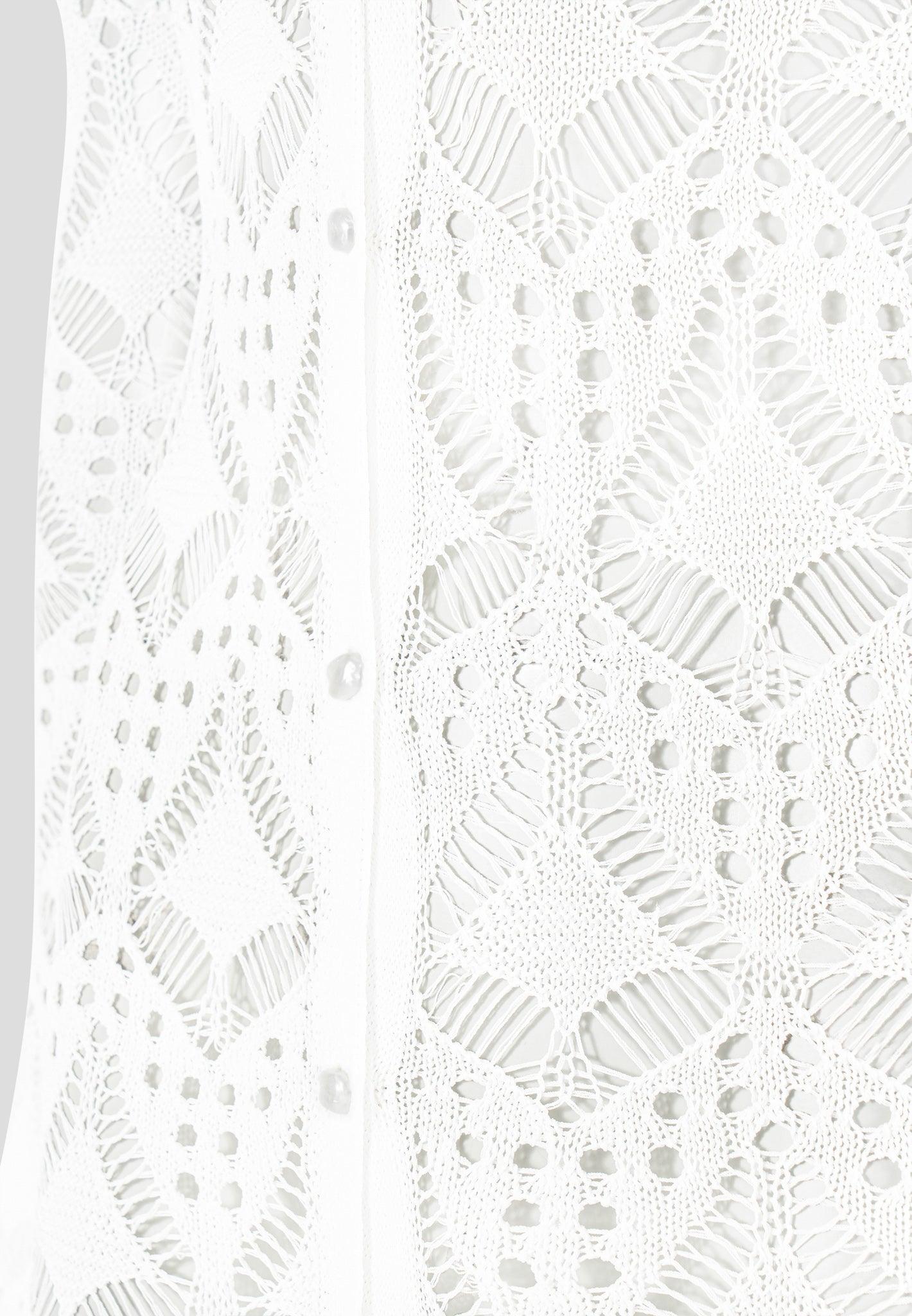 Knit Longline Cover Up Cardigan - Off White Female Product Image