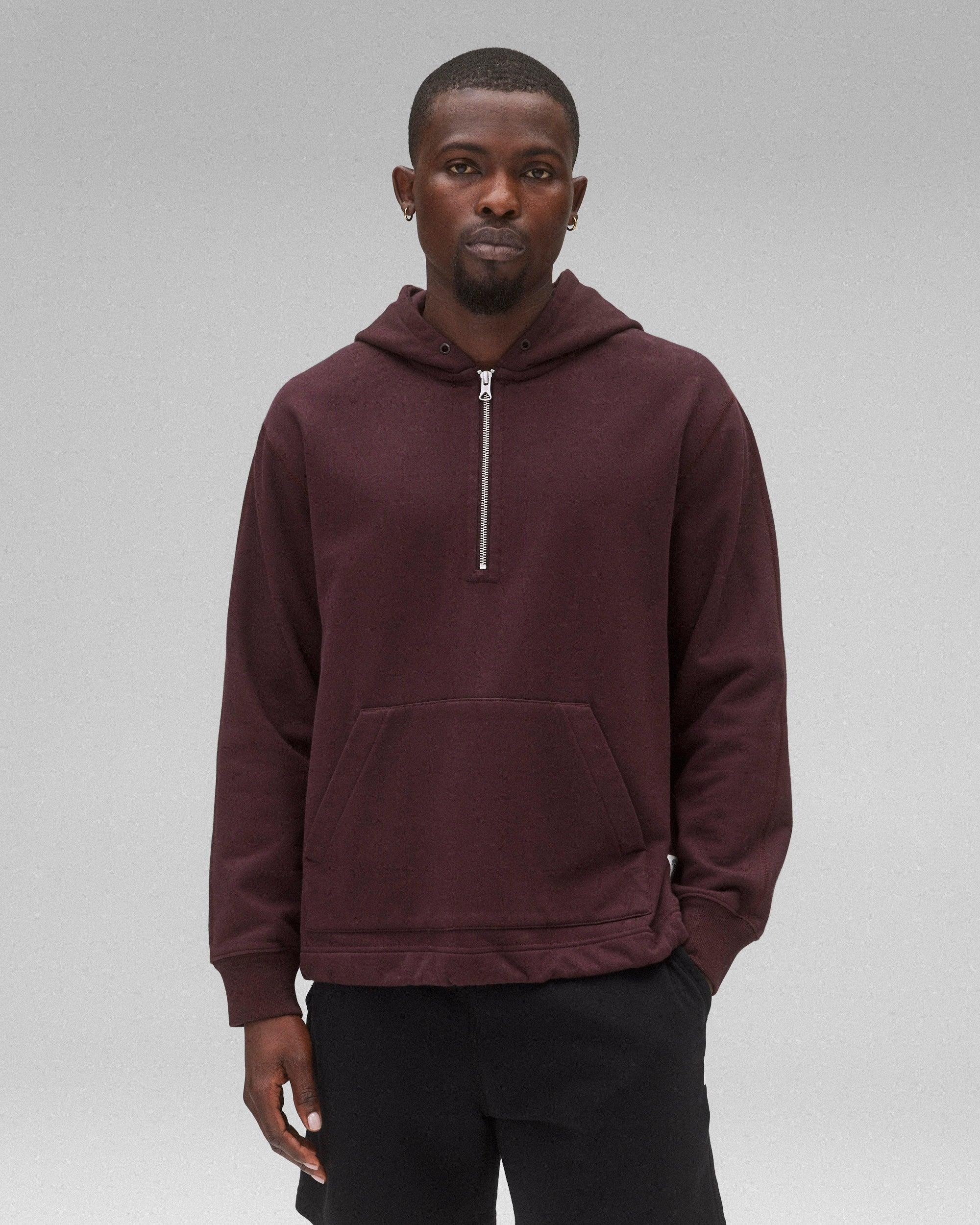 Midweight Terry Half Zip Standard Hoodie Male Product Image