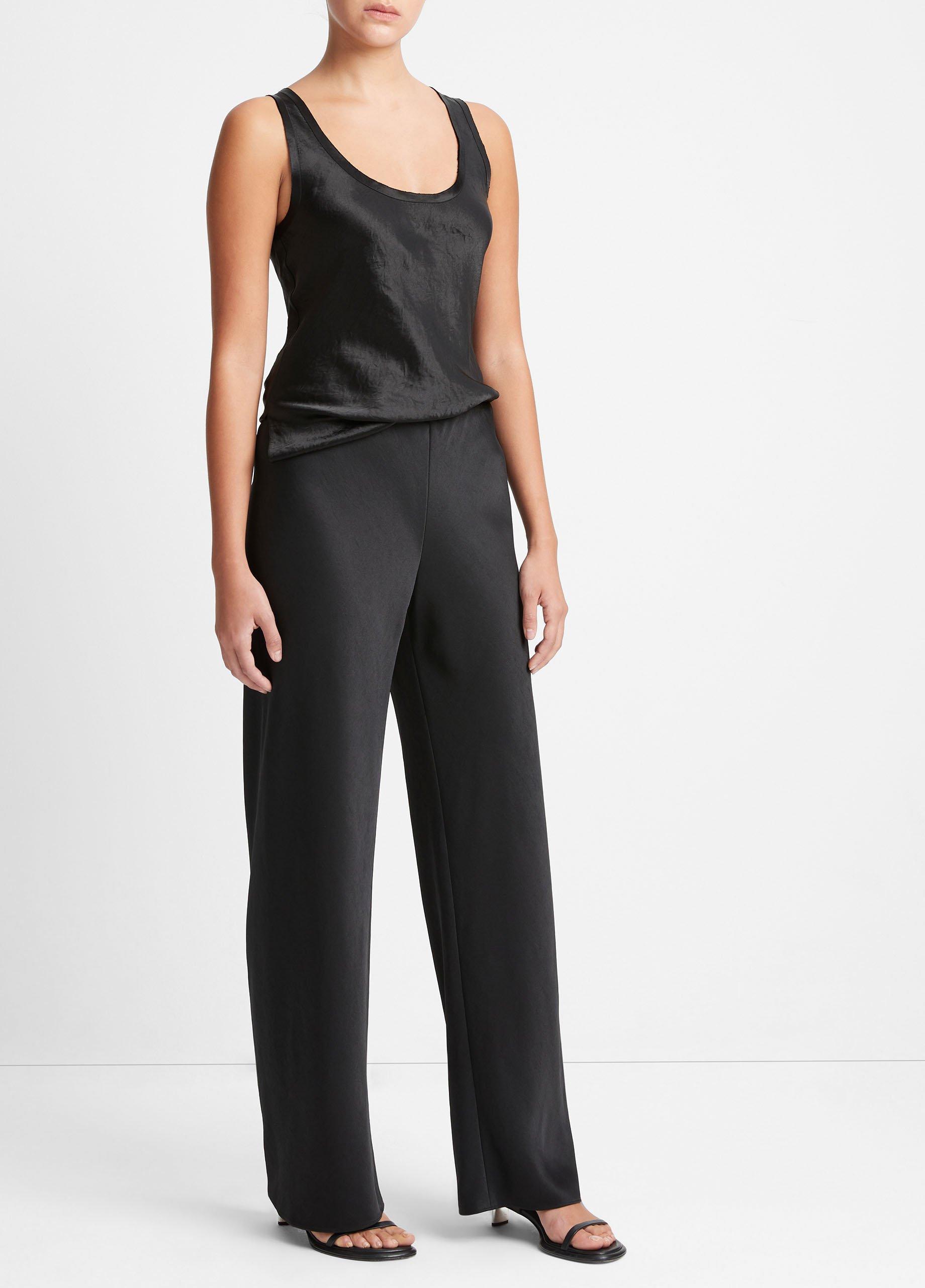 Womens Fluid Satin Bias Pant, Black, Size S Vince Product Image