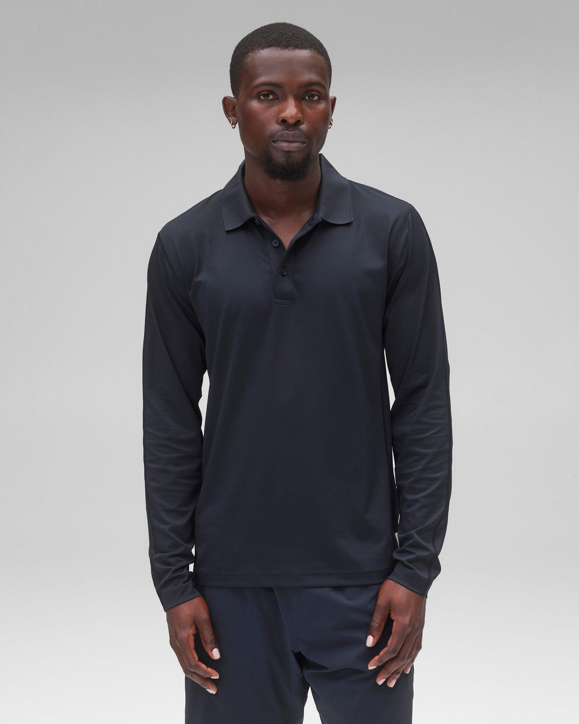 Tech Pique Playoff Long Sleeve Polo - Vault Male Product Image