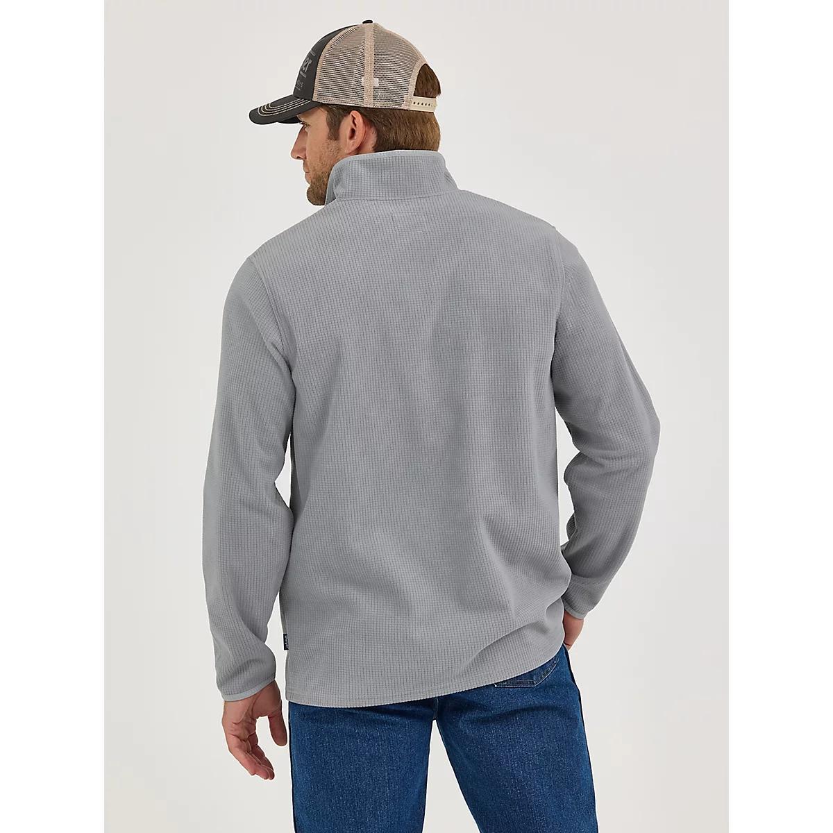 Men's Wrangler Quarter Zip Waffle Fleece Pullover in Monument Product Image
