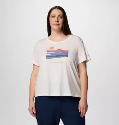 Plus Size Columbia Ruby Springs Graphic Scoop Neck Short Sleeve Tee, Women's, Size: 2XL, Salt Product Image