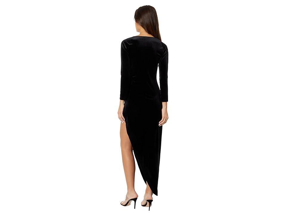 Norma Kamali Long Sleeve Sweetheart Side Drape Gown 1) Women's Dress Product Image