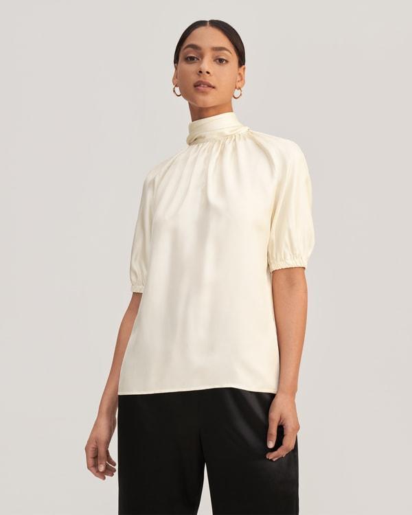 Women Ajuga Silk Twill Blouse Top Product Image