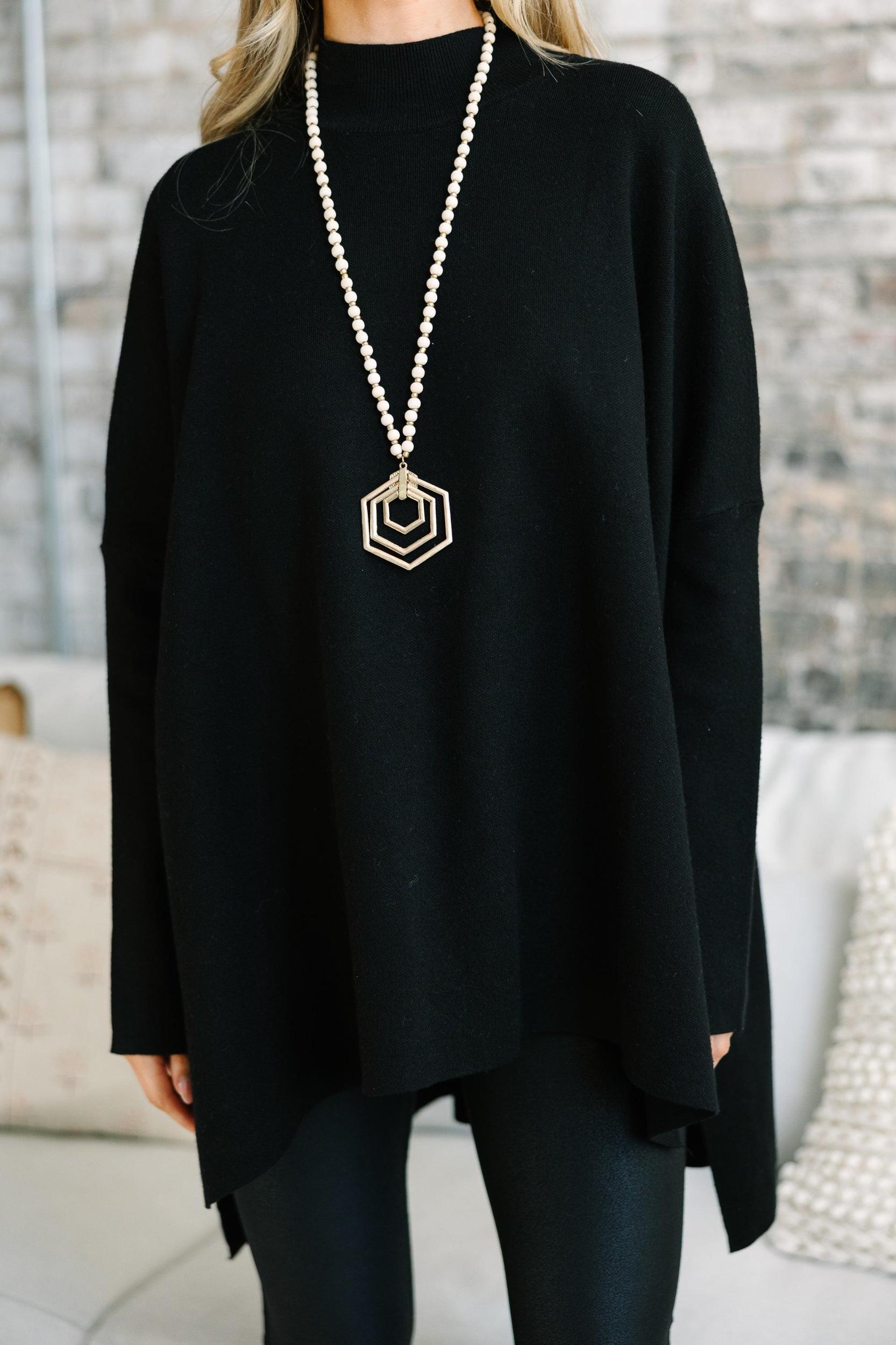 Going With You Black Mock Neck Sweater Female Product Image