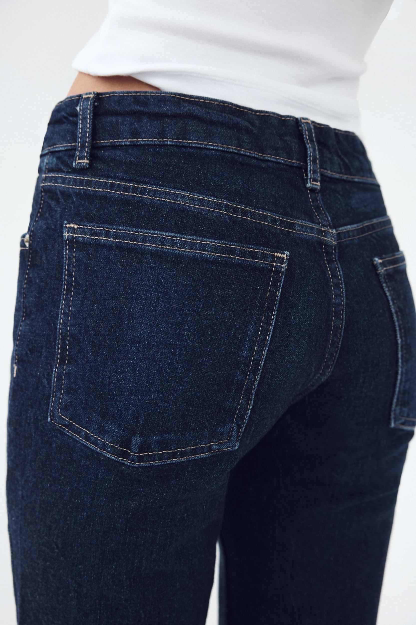 FLARED MID WAIST SLIM CROP JEANS Product Image