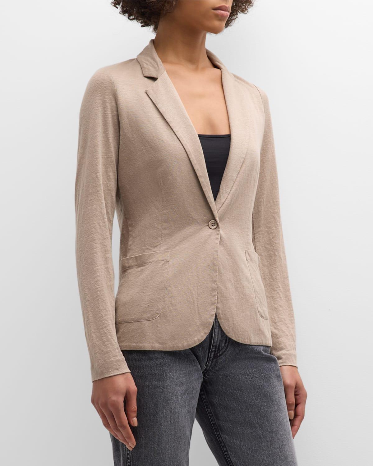 Stretch Linen One-Button Blazer Product Image